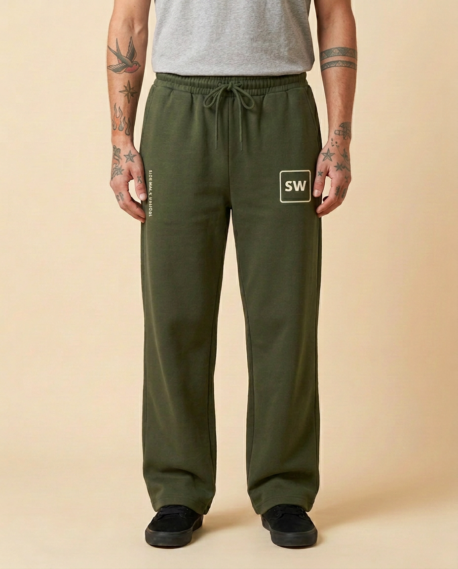 SW Pocket Wide-Leg Joggers — Olive