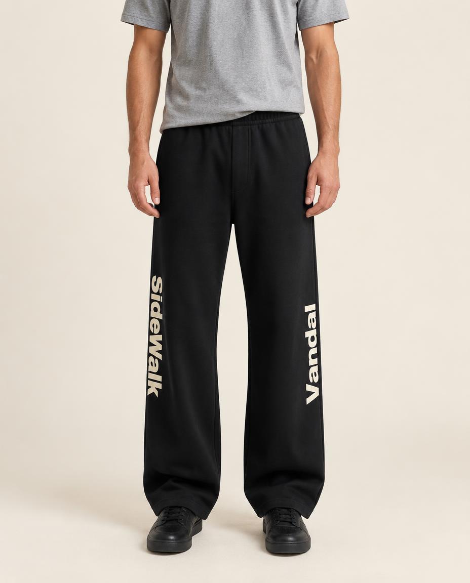 SideWalk Vandal Wide-Leg Joggers — Black — Front view
