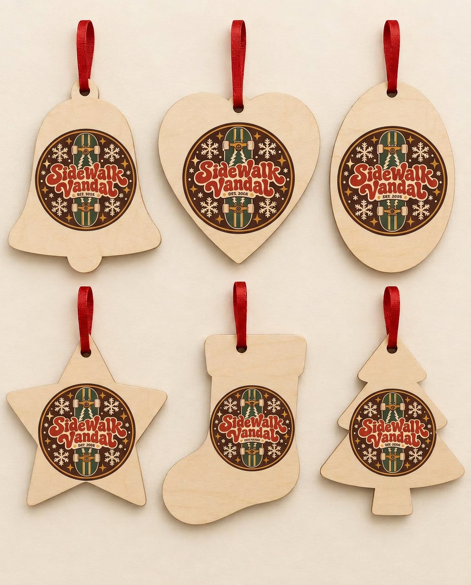 Vandal Snowflake Wooden Ornament — Natural birch
