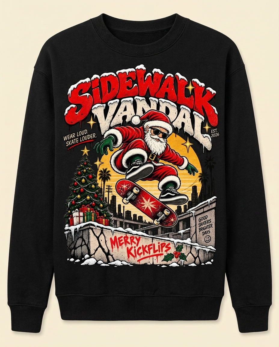 Merry Kickflips Sweatshirt — Black