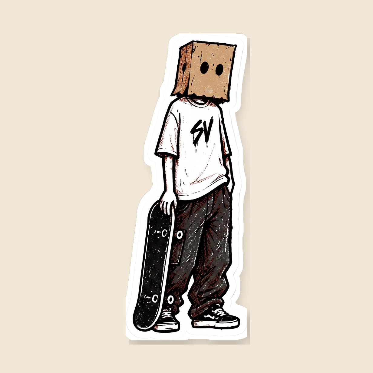 Box Head Sticker — Box Head — Front view