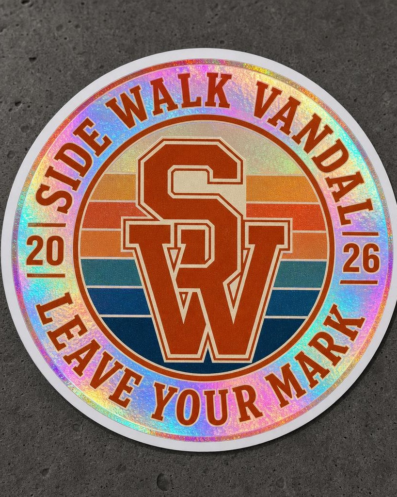 SW Monogram Holo Sticker — Rainbow Foil
