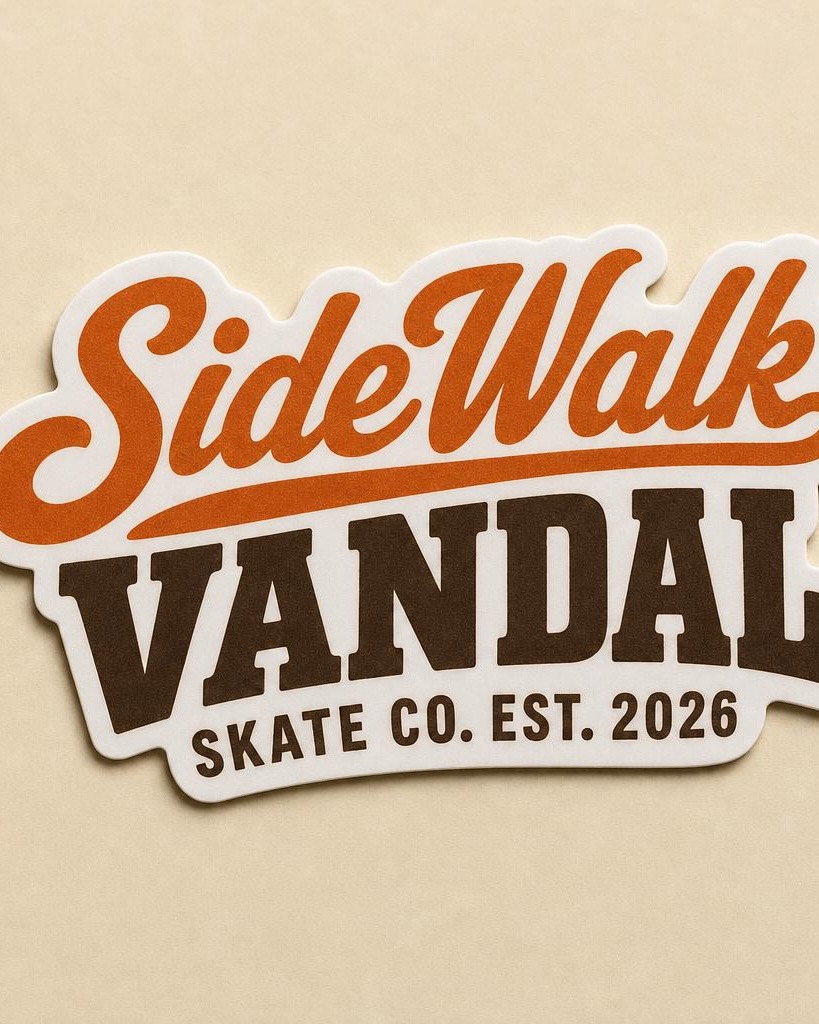Script Wordmark Sticker — Orange / Cocoa