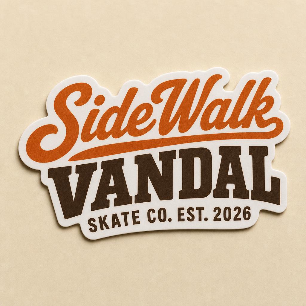 Script Wordmark Sticker — Orange / Cocoa