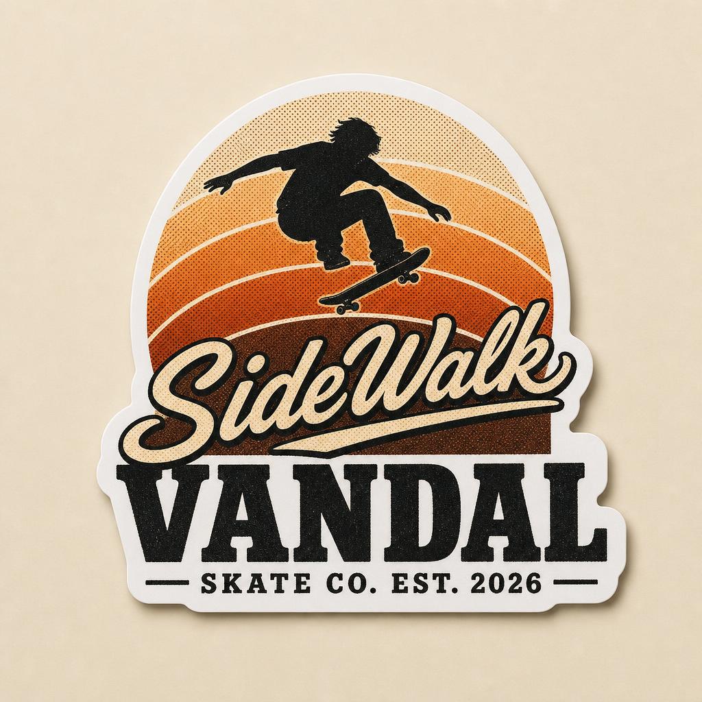 Sunset Skater Sticker — Multi
