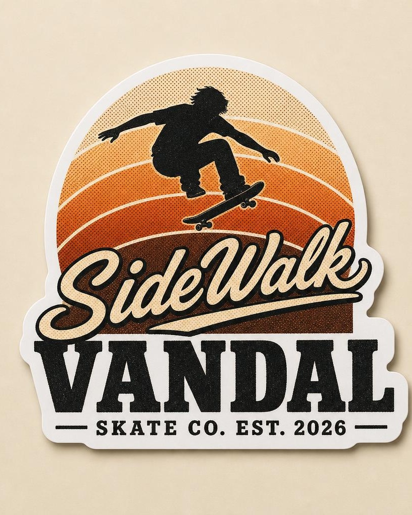 Sunset Skater Sticker — Multi