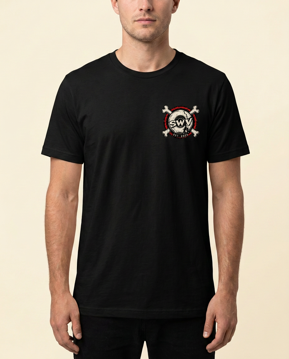 Bone Rattle Tee — Black — Front view