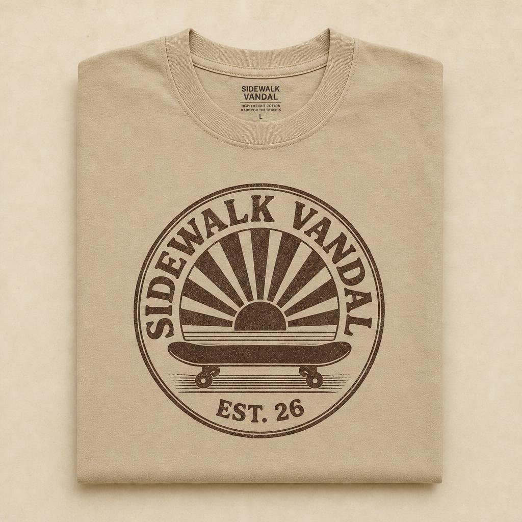Sunrise Crest Tee — Sand