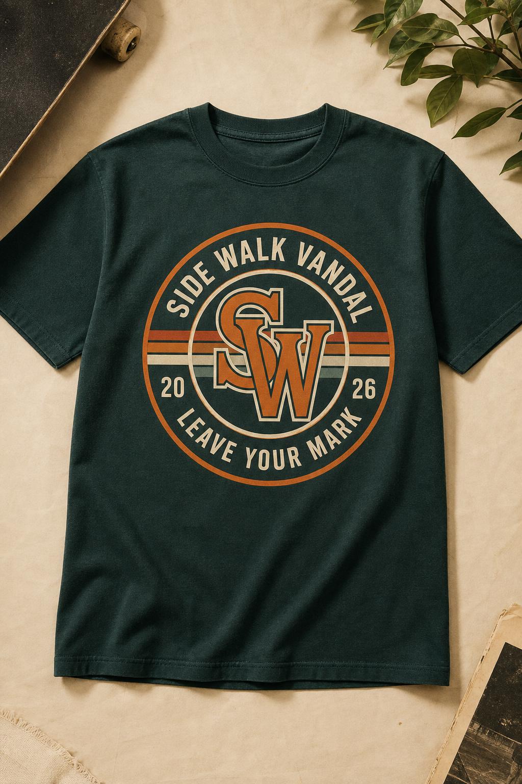 SW Monogram Badge Tee — Deep Teal