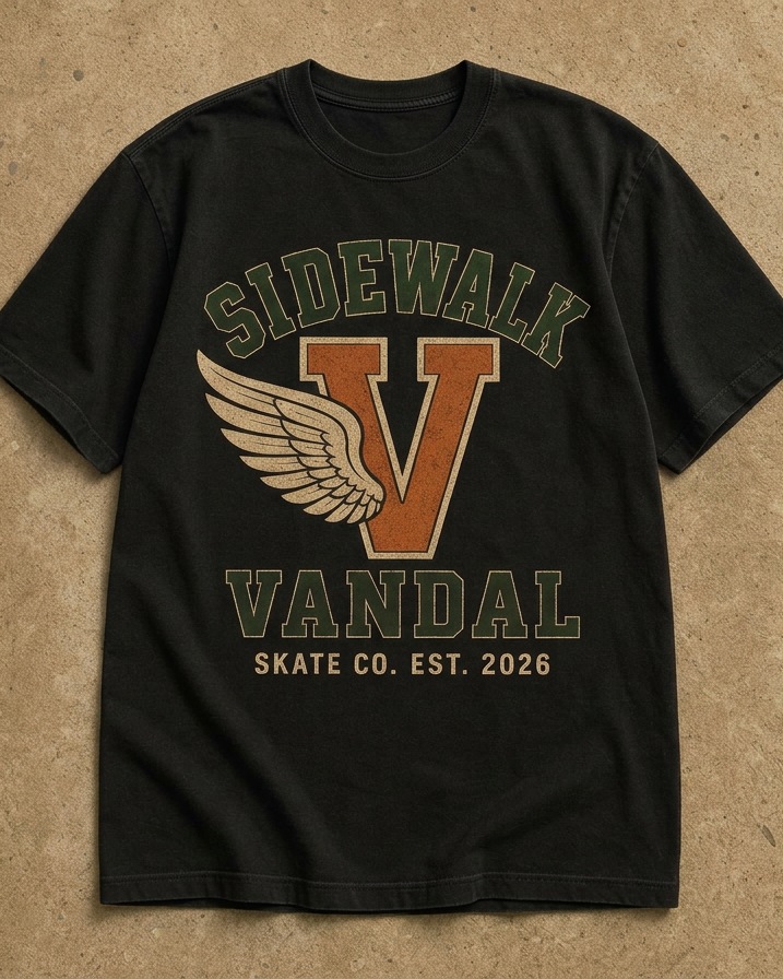 Varsity Wing V Tee — Black