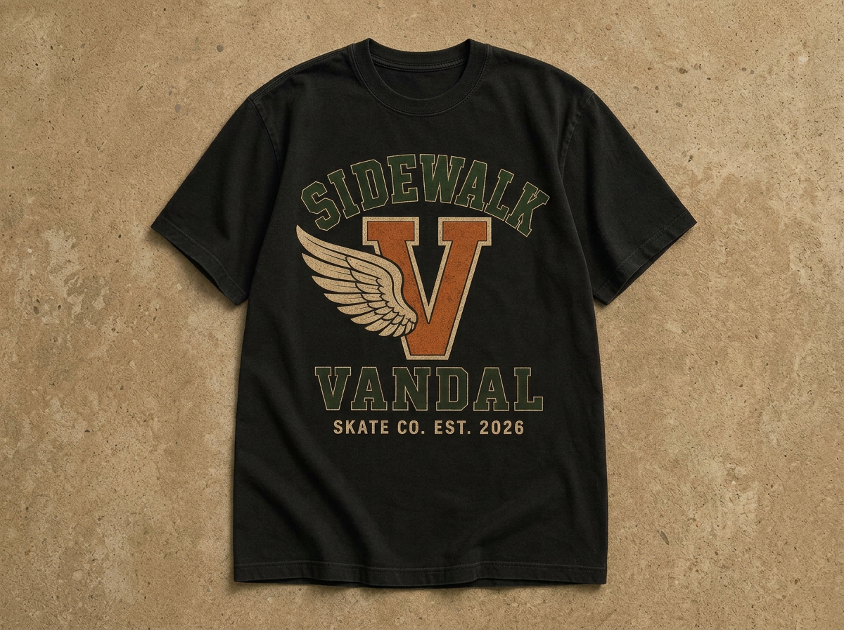 Varsity Wing V Tee — Black
